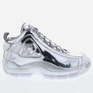 nwt FILA Grant Hill 2 Metallic High Top Sneaker Silver Chrome Size 5.5 M 7.5 W